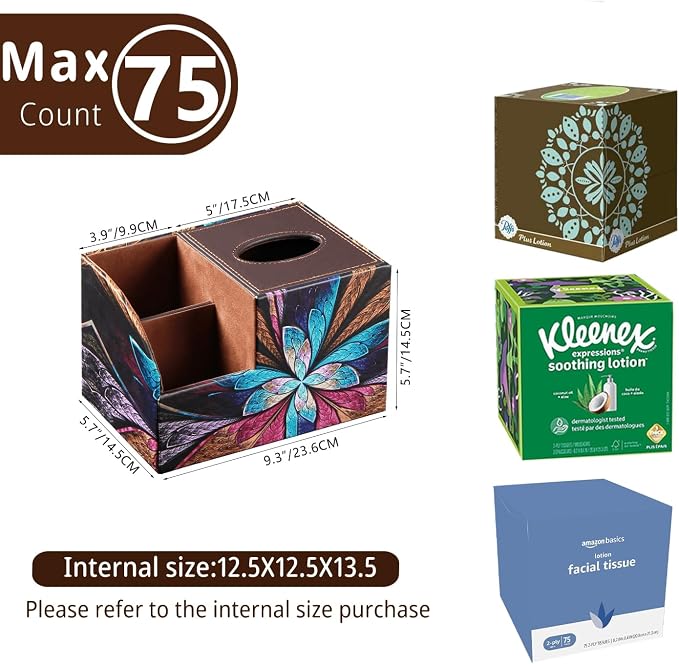 BLIENCE PU Leather Square Tissue Box Cover - Image 3