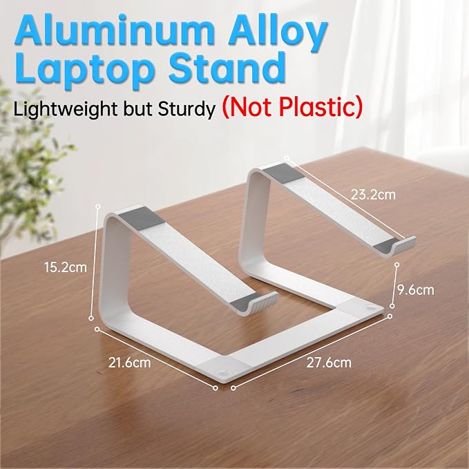 GleYo Laptop Stand for Desk Portable Computer Riser Metal Notebook Holder - Image 2
