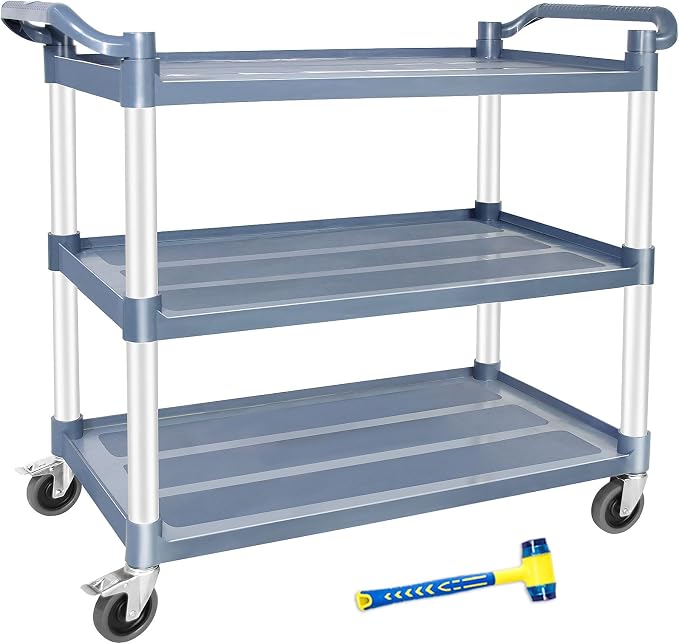 AQNIEGEP Utility Carts with Wheels, Large Food Kitchen Cart Heavy Duty by AQNIEGEP