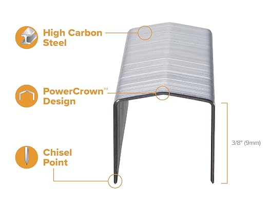 Bostitch B8 PowerCrown Staples, 0.375 Inch Leg, 45 Sheet Capacity - Image 2