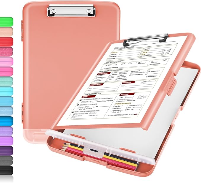 Sooez Clipboard with Storage, Clip Board 8.5 x 11 with Pen Holder, Plastic by Sooez