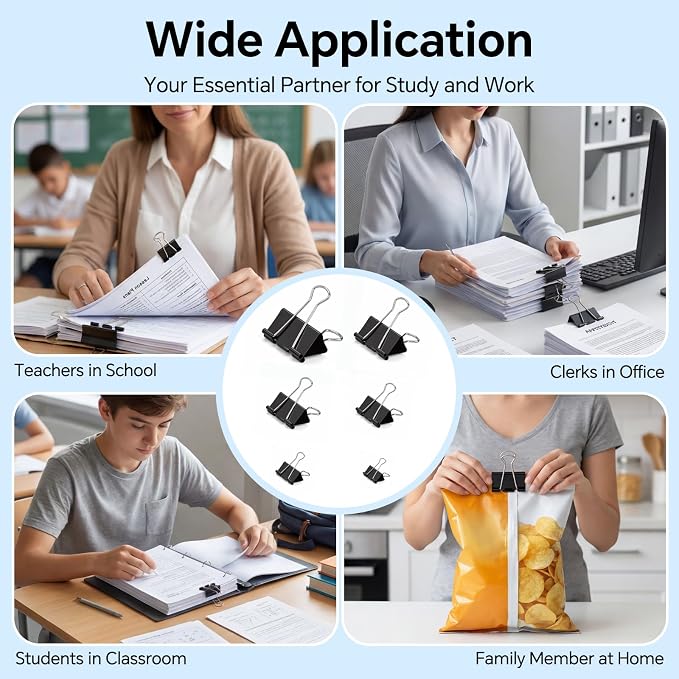 228 PCS Binder Clips Assorted Sizes, Extra Large Medium Small Mini and Micro - Image 3