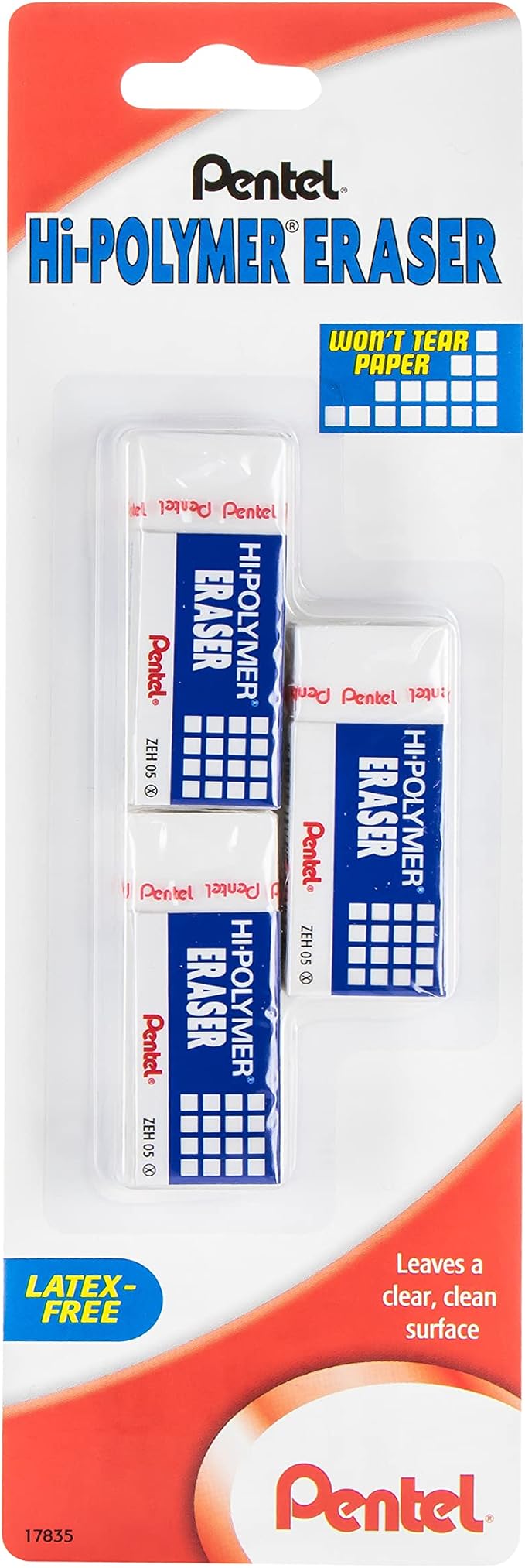 Pentel Hi-Polymer Block Eraser, 3 Pack by PentelofAmerica