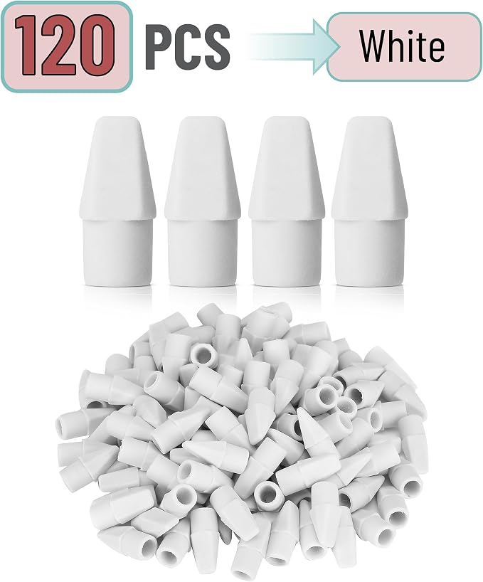 Mr. Pen- White Pencil Top Erasers, Eraser Caps - Image 2