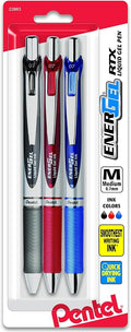 Pentel EnerGel RTX Gel Ink Pens, 0.7 Millimeter Metal Tip, 3 Packs by PentelofAmerica