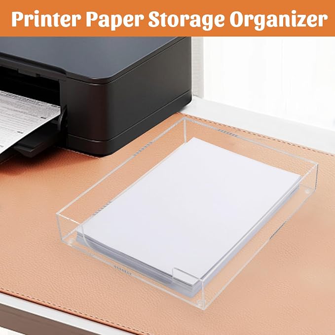 Letter-Size Tray Desk Letter Tray Paper Tray, Sturdy Heavy-Duty Plastic Printer - Image 3