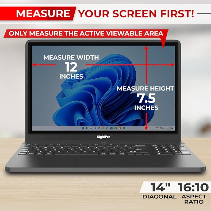 SightPro 14 Inch 16:10 Laptop Privacy Screen Filter - Image 2