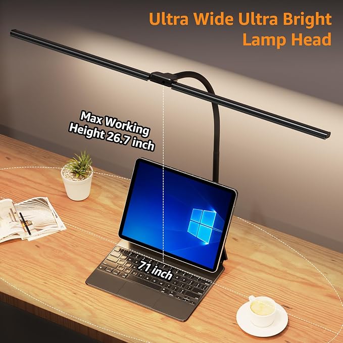 ShineTech LED Desk Lamp for Home Office, Ultra Bright Clamp Light - Image 7