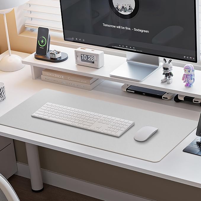 Boutilon Leather Desk Pad Protector, Non-Slip Mouse Pad, Laptop Desk Pad - Image 6