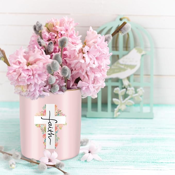 Ceramic Pen Holder for Desk Cute, Pencil Holder Cup, Makeup Brush Holder Pink - Image 7