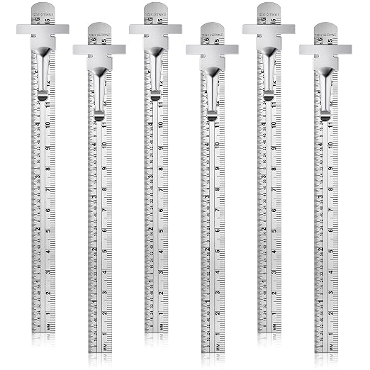6 Pieces 6 Inch 15 cm Pocket Ruler Flexible Precision Stainless Steel Ruler by Frienda