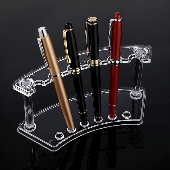 Tinlade 2 Pieces Plastic Pen Holder Stand Display Rack 6-Slot Pen Makeup Brush - Image 6
