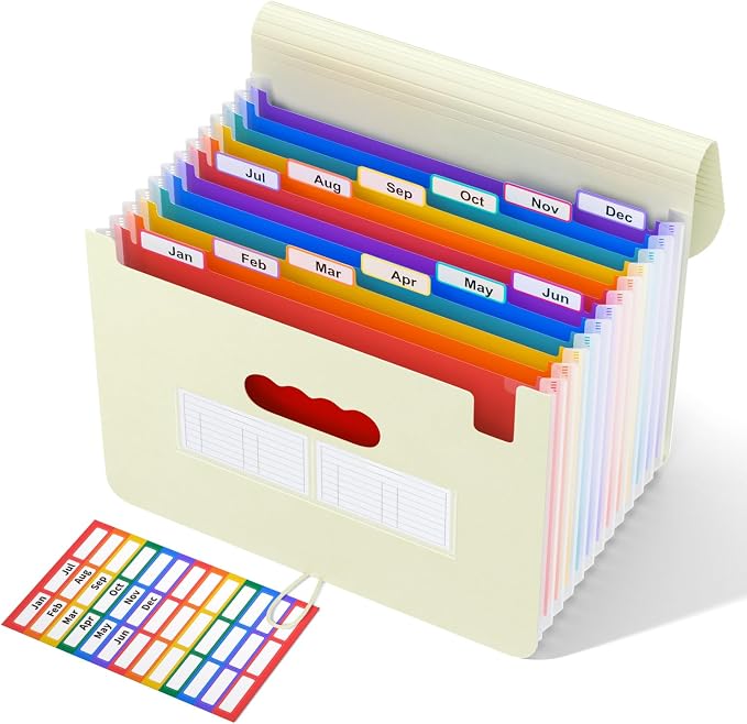 ABC life 12-Pocket Accordion File Organizer, Expandable File Folder by ABClife