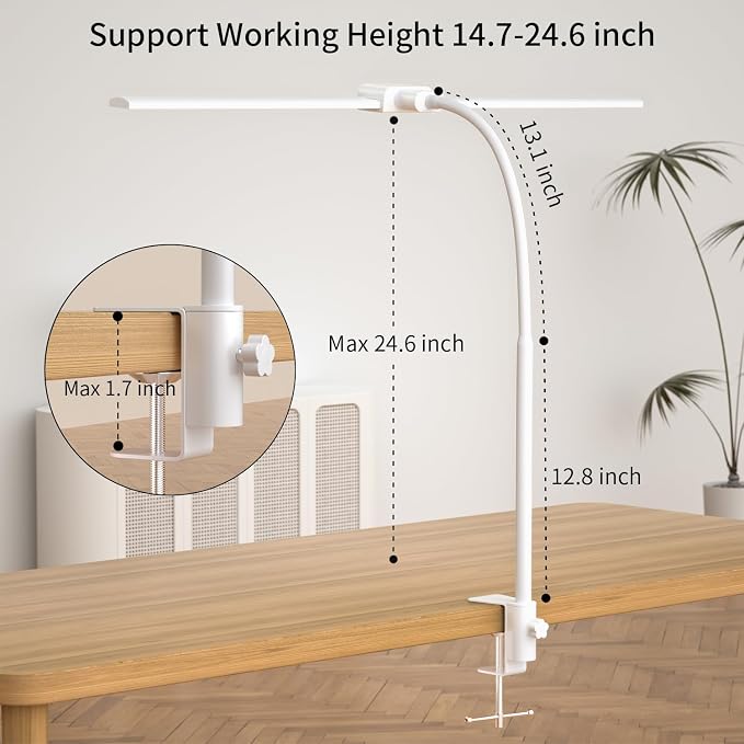 KableRika Desk lamp, Double Head LED Desk Lamp - Image 5