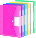 Sooez 6 Pack Folders Plastic Envelopes, Letter A4 Size Poly File Envelopes by Sooez
