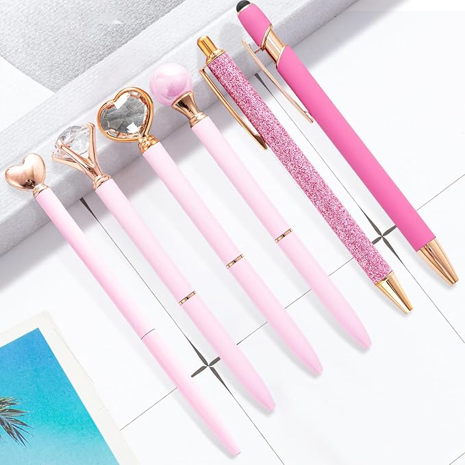 YOXMJDB Pink Pens for Women, 1.0mm Medium Point Black Ink, Office and School - Image 3