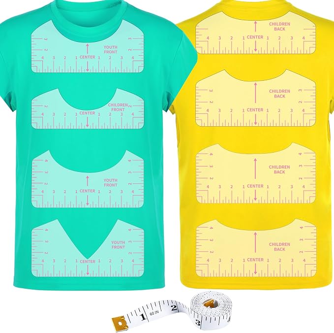 9pcs Tshirt Ruler Guide for Vinyl Alignment, T Shirt Rulers to Center Designs - Image 8