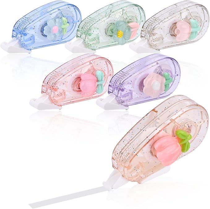 Temiary 6P Aesthetic Correction Tape, Flower | Cute Correction Applicator by Temiary