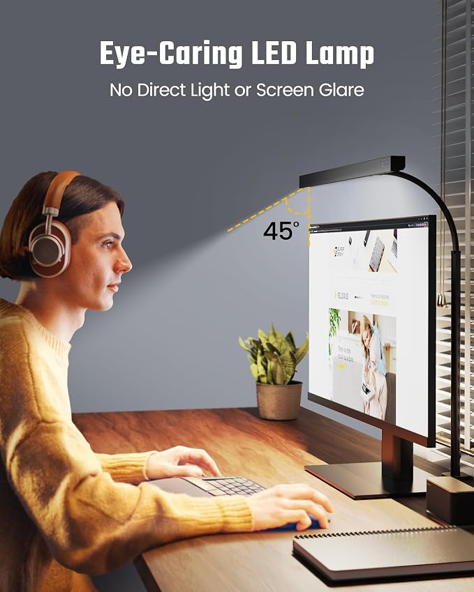 SUPERDANNY LED Desk Lamp for Office Home, Eye-Caring Desk Light - Image 2