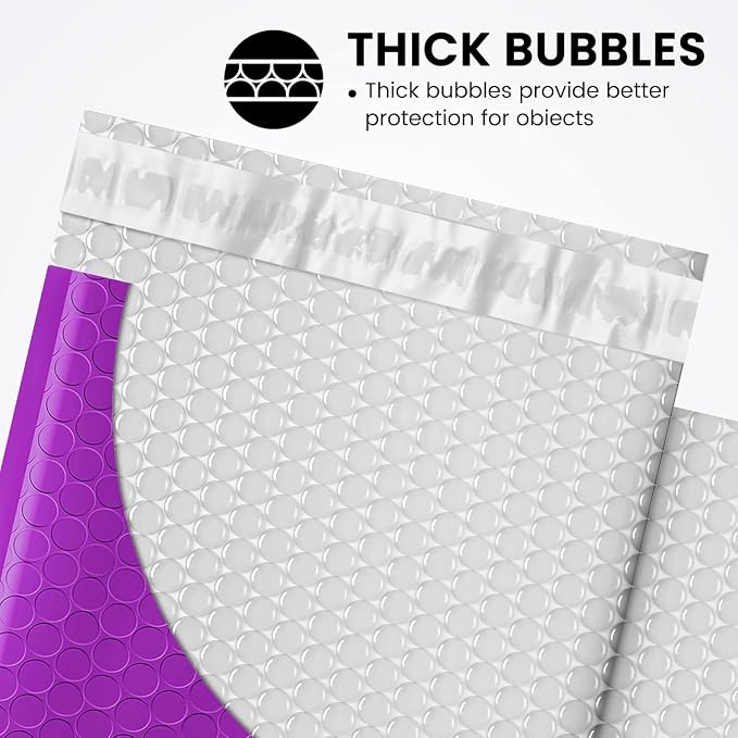 Fuxury Bubble Mailers 6x10" 100 Pack Purple Padded Envelopes Usable Size 6x9" - Image 5