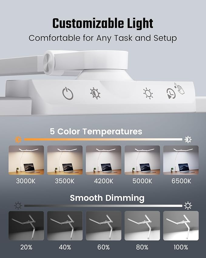 SUPERDANNY LED Desk Lamp with Power Strip - Image 5