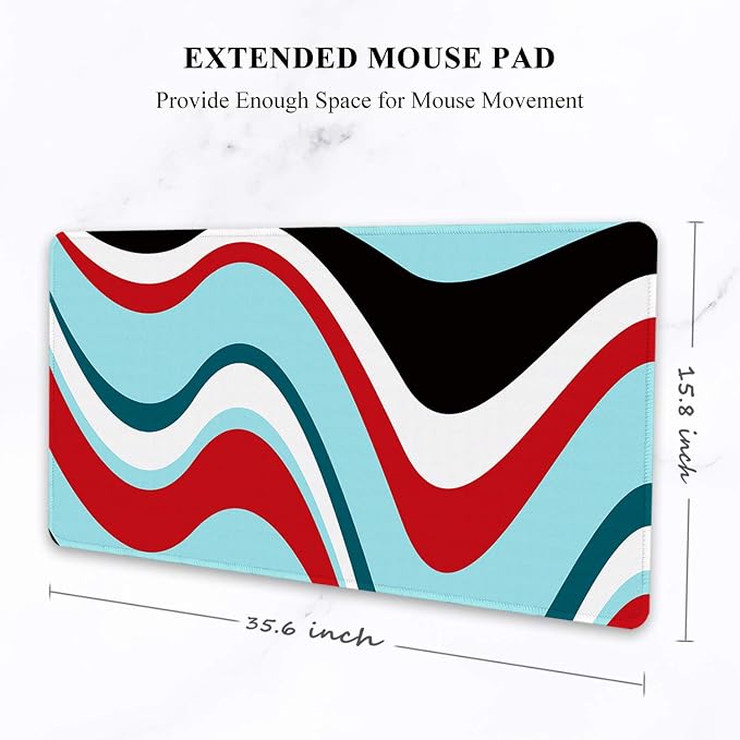 Auhoahsil Large Mouse Pad, Full Desk XXL Extended Gaming Mouse Pad 35" X 15" - Image 2