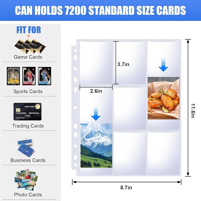 400 Pack 9 Pocket Card Sleeves Binder Sheets, Trading Card Sleeves - Image 2