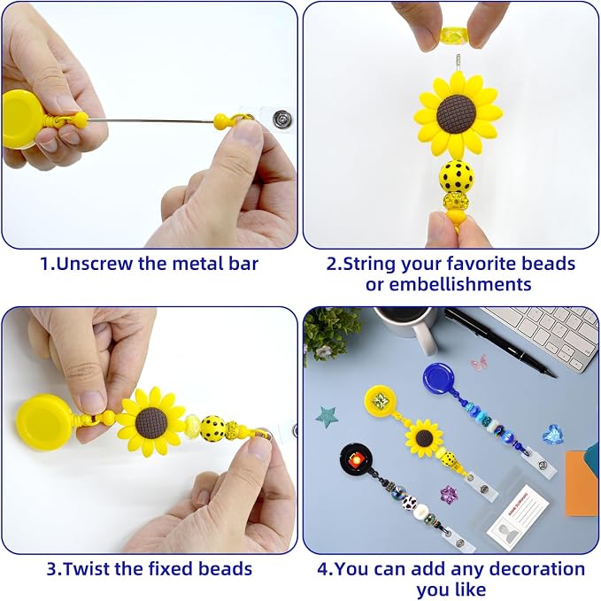 30pcs Colorful Beadable Badge Reels Making Kits - Image 6