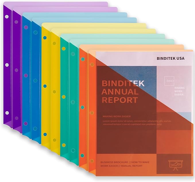 Binditek 10 Pack Poly Slash File Jackets by Binditek