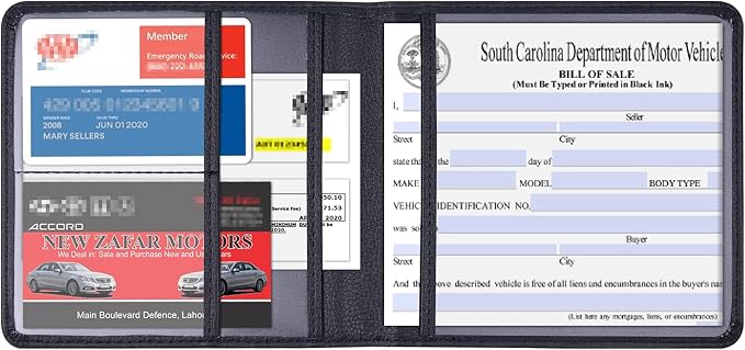 Wisdompro Car Registration and Insurance Card Holder 2 Pack PU Leather Vehicle - Image 2