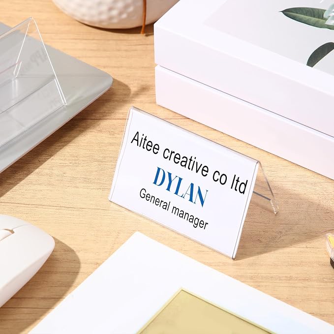 Vicenpal Acrylic Name Plate for Desk, PVC Names Tent Card Holder, Table Sign - Image 6