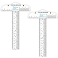 2PCS 6 Inches/15cm Acrylic Clear T-Square Ruler, Inches and Metric, T Square by BAOFALI
