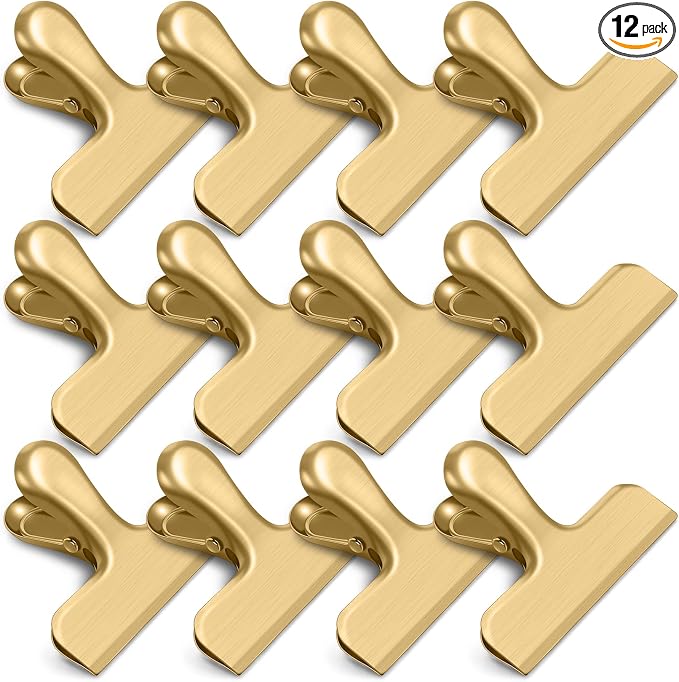 12 Pack Chip Clips, Stainless Steel Chip Bag Clips & Food Clip, Heavy Duty Bag by WUDIME