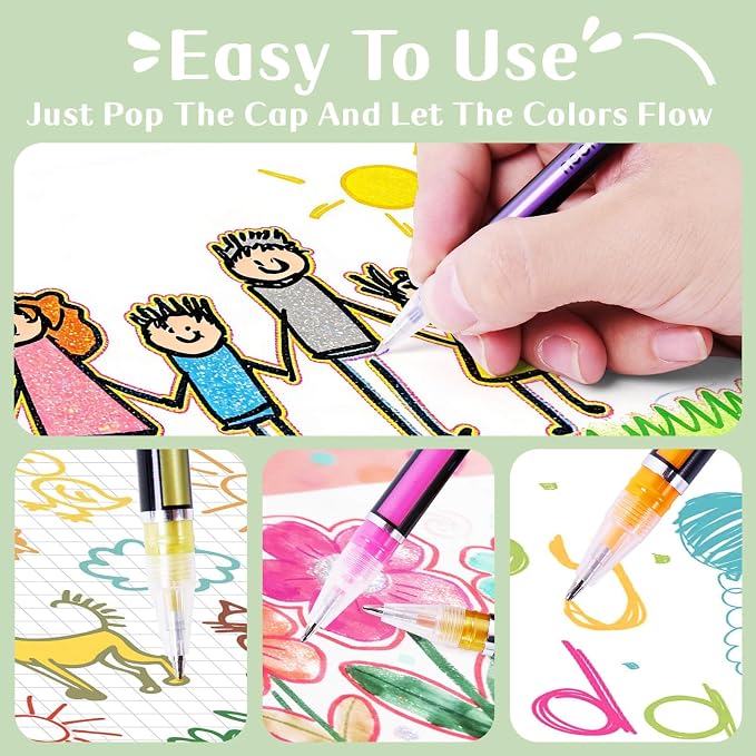 Colored Gel Pens Set for Coloring, 36 Colors Glitter Gel Pens, Fine Point Gel - Image 3
