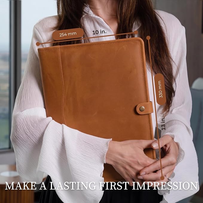 Leather Portfolio, Leather Binder - Image 2