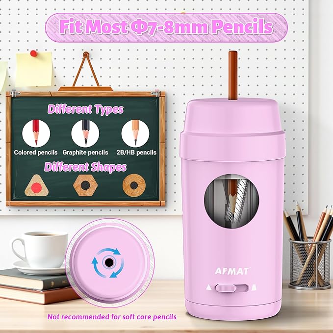 AFMAT Electric Pencil Sharpener, Auto in & Out, Fully Automatic Pencil Sharpener - Image 3