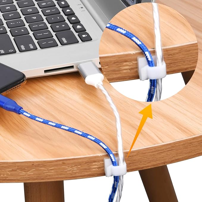 SOULWIT 50 Pcs Self Adhesive Cable Management Clips, Cable Organizers Sticky - Image 6