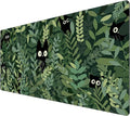 Kawaii Cat Mouse Pad Xl-31.5x15.7in-Anime Black Cat Green Plant Desk Mat by Nasdalgias