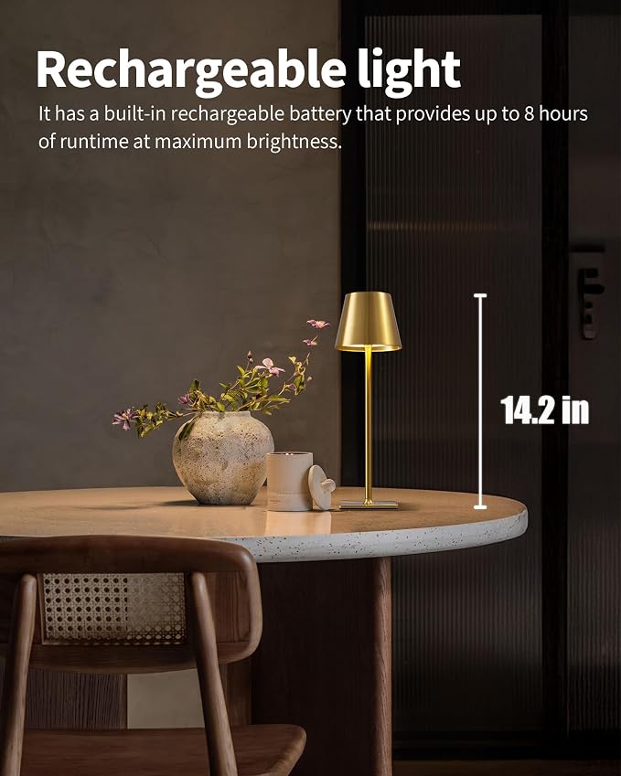 KDG 2 Pack Cordless Table Lamp, Portable LED Desk Lamp, 4000mAh Battery Operated - Image 2