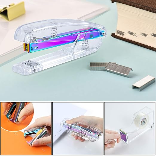 Colorful Acrylic Stapler Set | Durable Spring, 1000 Staples, Office & School - Image 6