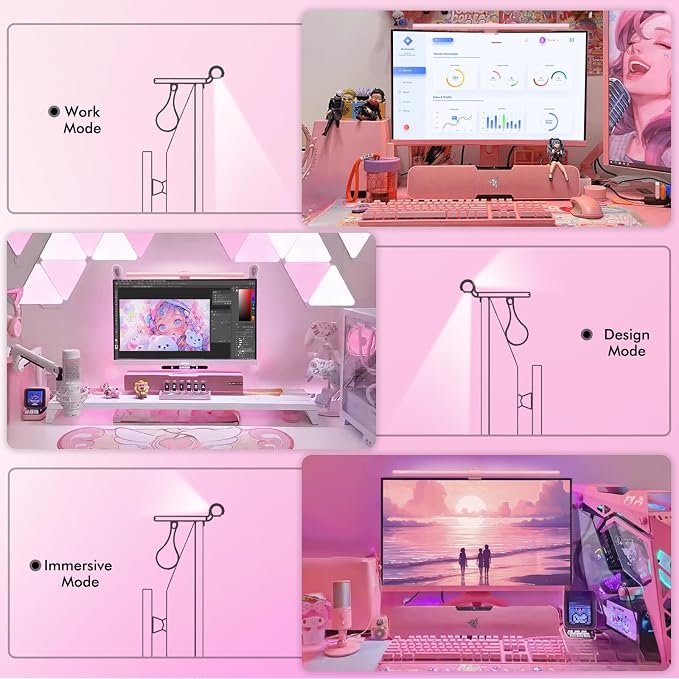 Quntis Pink Monitor Light Bar - Image 3