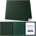 Tenare 10 Pcs Green Leather Certificate Holder 8.5 x 11 PU Phd Bachelor Master by Tenare