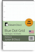 Eleven Discs Discbound Paper, Junior Size Blue Dot Grid Sheets by ElevenDiscs
