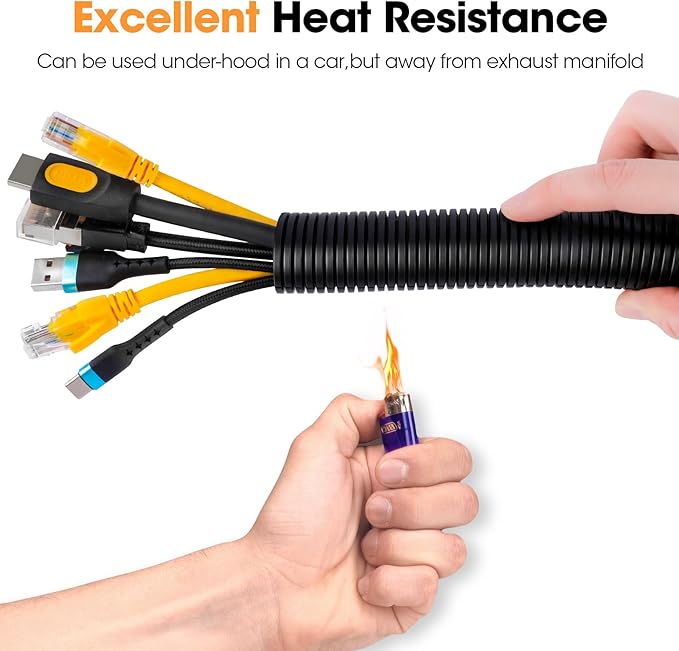 40 FT Wire Loom 1 Inch, Split Wire Loom Tubing Wire Conduit, Wire Protector - Image 5