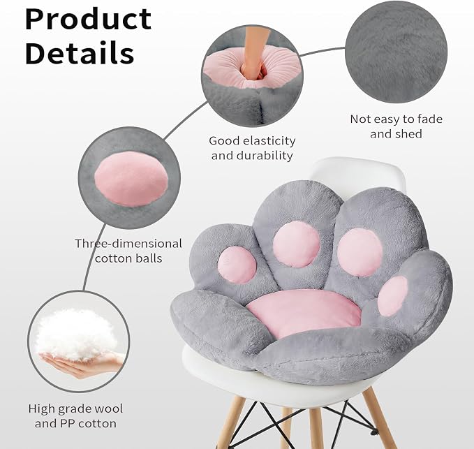 Ditucu Cat Paw Cushion Kawaii Chair Cushions 27.5 x 23.6 inch Cute Stuff Seat - Image 5