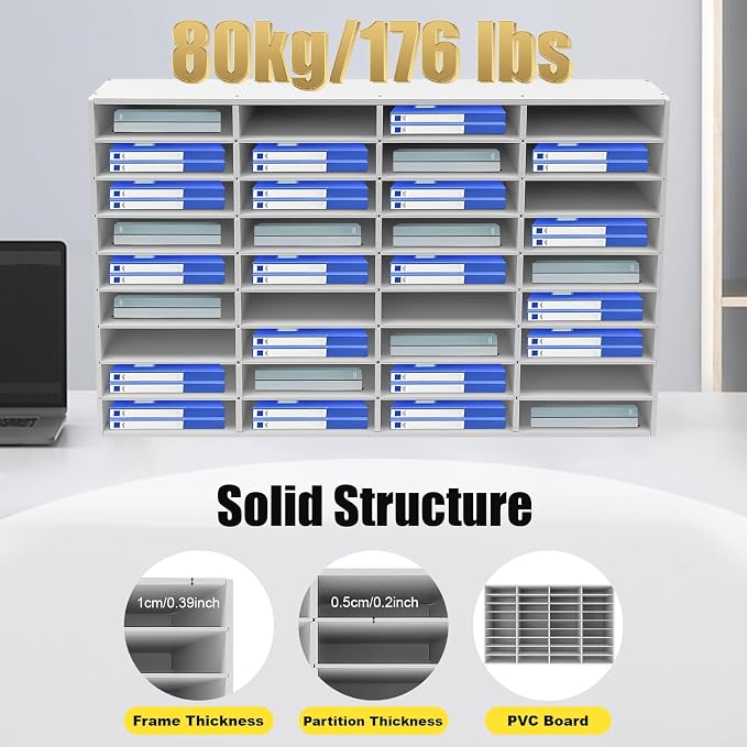 Literature Organizer, Desktop File Sorter Mail Center, Paper Storage Cabinet - Image 2