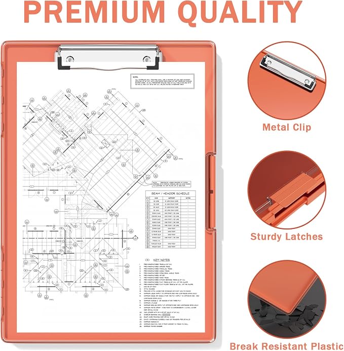Rimilak Plastic Clipboard with Storage, Side Opening with 2 Compartment - Image 4