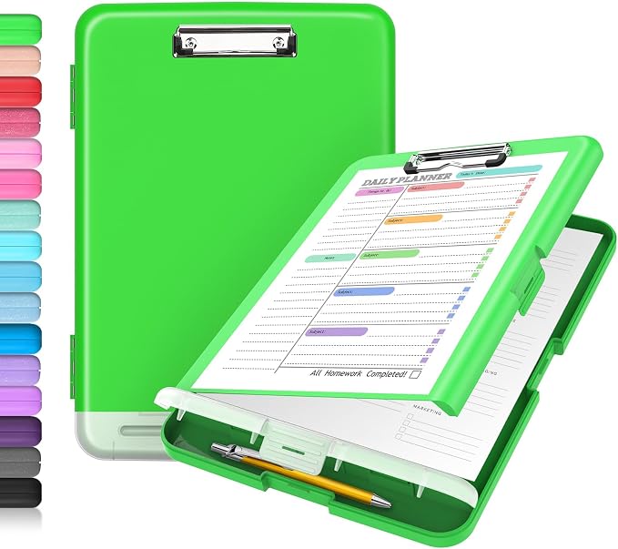 Sooez Clipboard with Storage, Clip Board 8.5 x 11 with Pen Holder, Plastic by Sooez