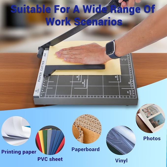 Guillotine Paper Cutter, 12 Sheets Capacity - Image 2