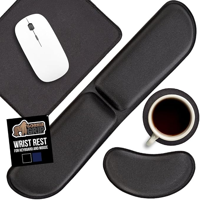 GORILLA GRIP Silky Memory Foam Keyboard Wrist Rest and Mouse Pad by Unknown